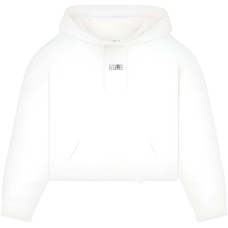 MM6 Maison Margiela Logo Detailed Drawstring Hoodie