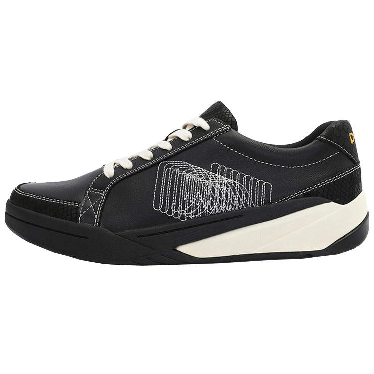 DAVID NAMAN Cow Leather Abrasion Resistant Abrasion Resistant Low top Casual Shoes Men's Black