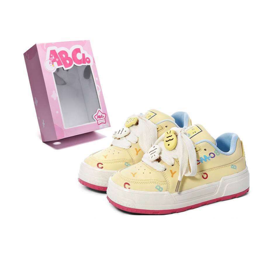 ABCIO Low top Skateboard Shoes Women's Yellow