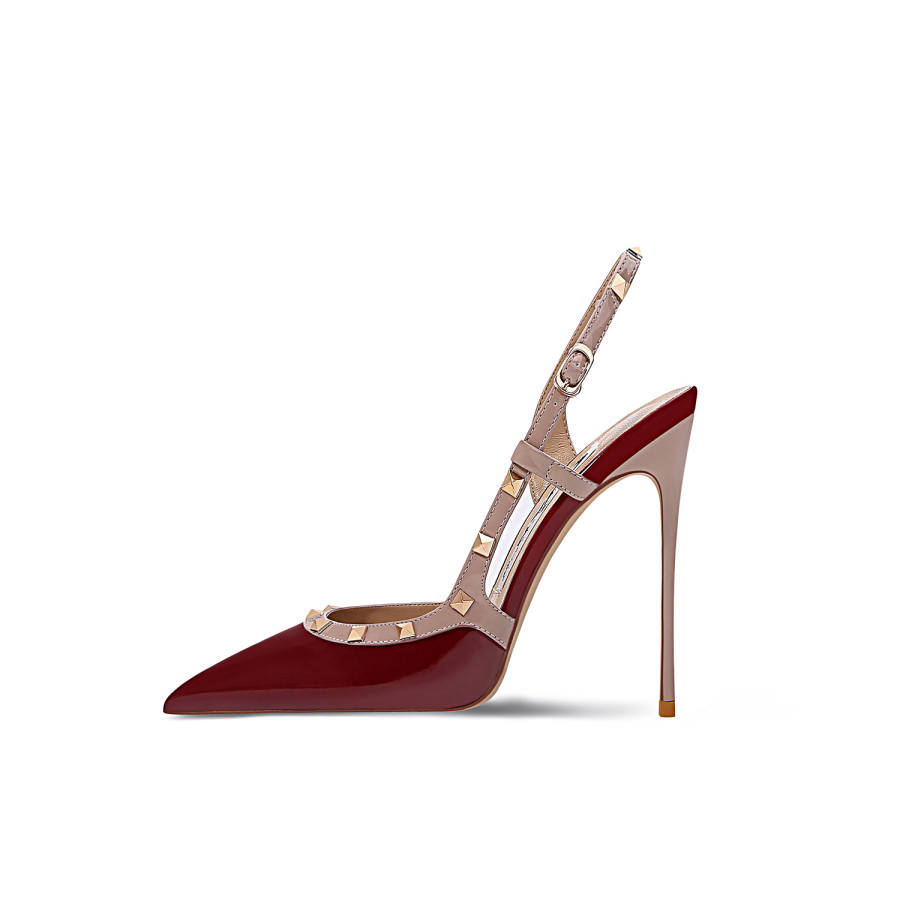 Ganxiaojie High Heels Women's Burgundy