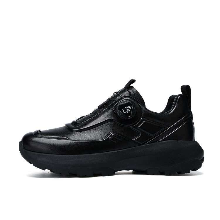 U7 Top Grain Cow Leather Low top Casual Shoes Men's Black