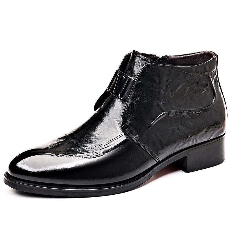 KAQIAODI Cow Leather Casual Shoes Men's Black