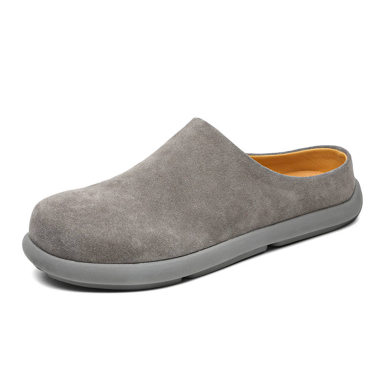 SOBB Rubber Sole Abrasion Resistant Slip Resistant Abrasion Resistant Slip Resistant Closed Toe Slippers Men's Gray