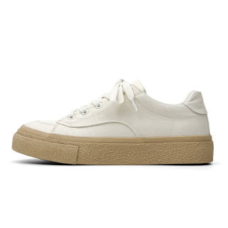 VASIBAEN Canvas Coverage Cushioning Coverage Cushioning Low top Skateboard Shoes Men's Beige