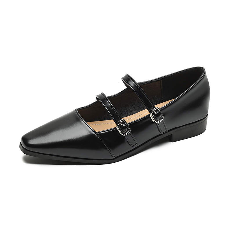 QITUMAUL Microfiber Leather Block Heel Mary Jane Shoes Women's