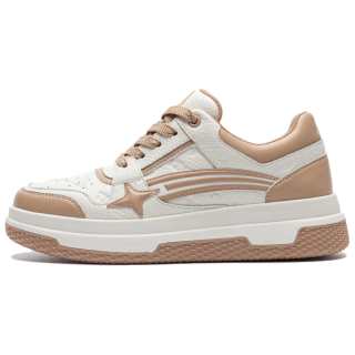 TBOF Cow Leather Platform Height Increasing Height Increasing Low top Skateboard Shoes Unisex Brown