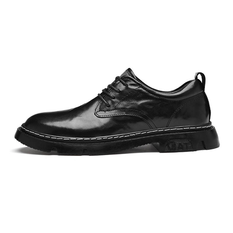 CITONGXIANSHENG Cow Split Leather Casual Shoes Men's Black