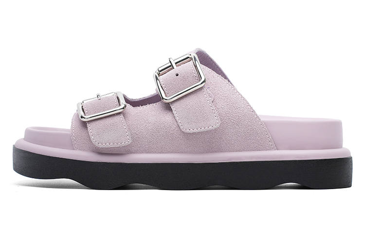 Dickies Dickies Rubber Sole Leather Patchwork Slide Slippers Women's Light Pink