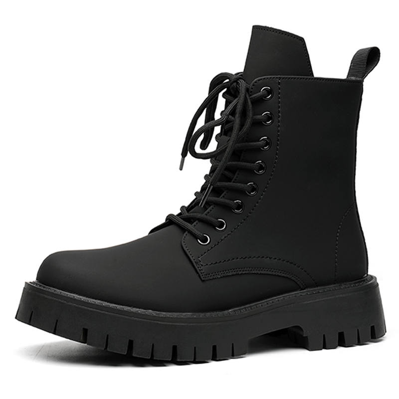 V ZERO FIVE V ZERO FIVE Microfiber Leather Short Combat Boots Men's Black
