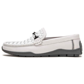 TIBAO AUCHEHO Cow Leather Casual Shoes Men's White