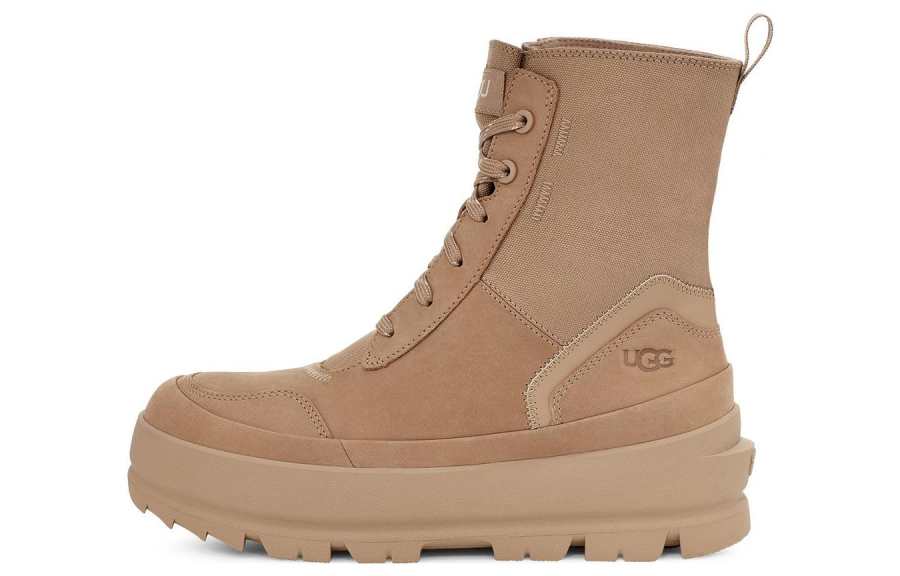 UGG UGG Leather Mid Calf Boots Women's Sand