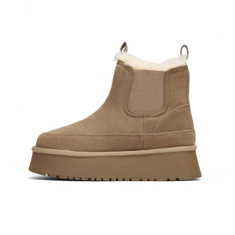 KODI KODI Cow Split Leather Short Snow Boots Women's