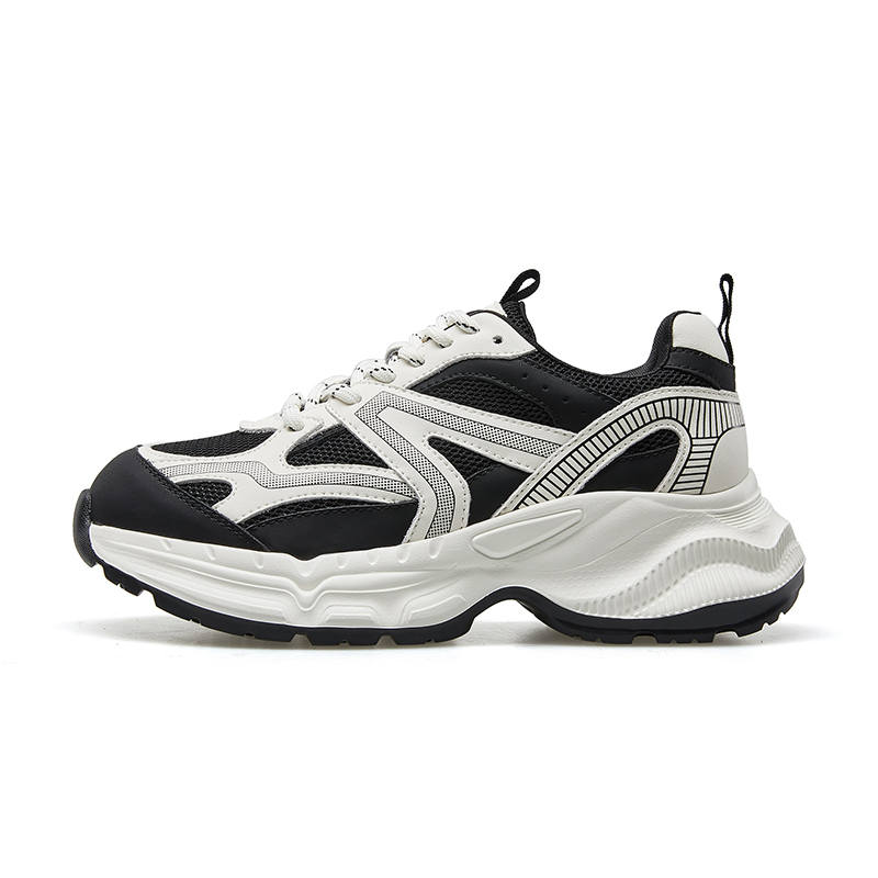 KANGNAI Synthetic Leather, Split Cow Leather Low top Chunky Sneakers Women's