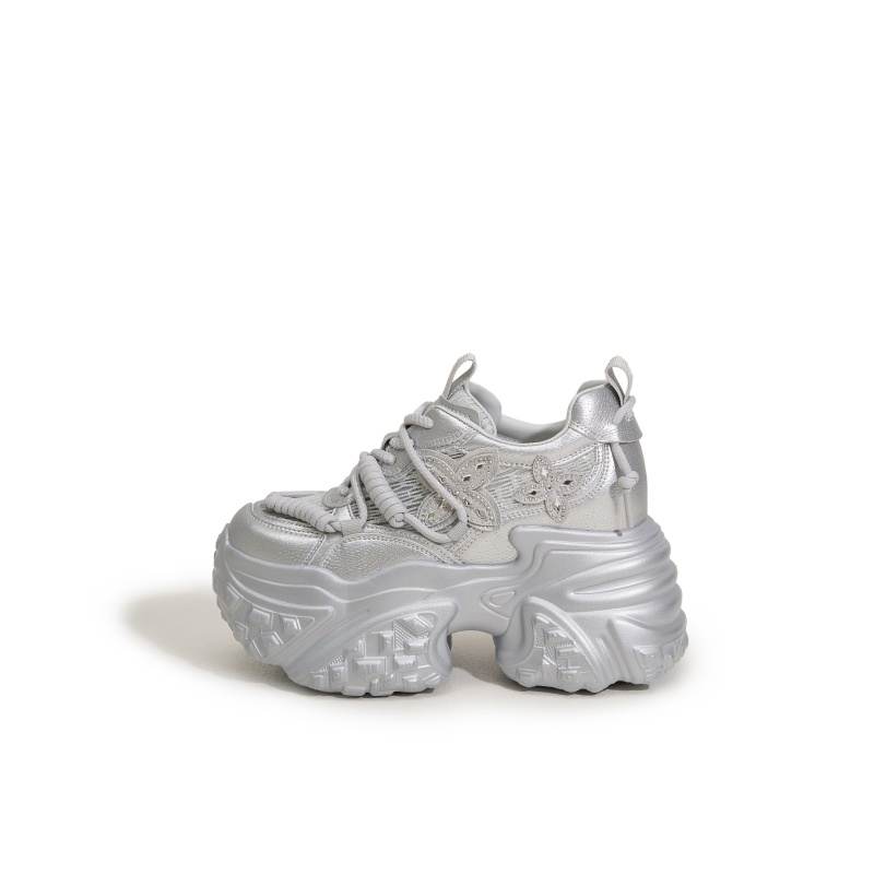 MILANLIANGE Breathable Lightweight Height Increasing Low top Chunky Sneakers Women's