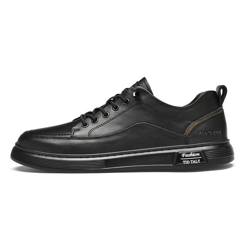 XIMO BULL Top Grain Cow Leather Impact Resistance Balance Low top Skateboard Shoes Men's