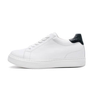 He Jinchang Cow Leather Low top Skateboard Shoes Men's White