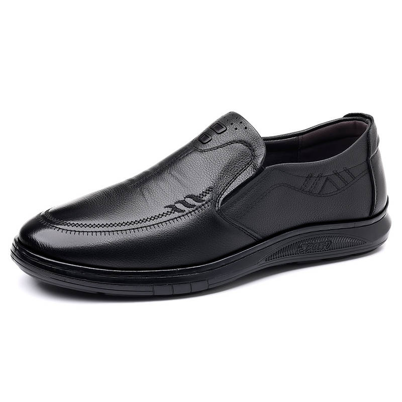 CITONGXIANSHENG Top Grain Cow Leather Casual Shoes Men's Black