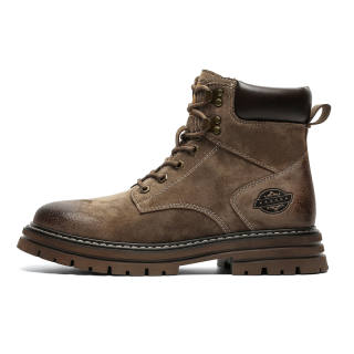 NIANZOUSUO Cow Split Leather Short Combat Boots Men's
