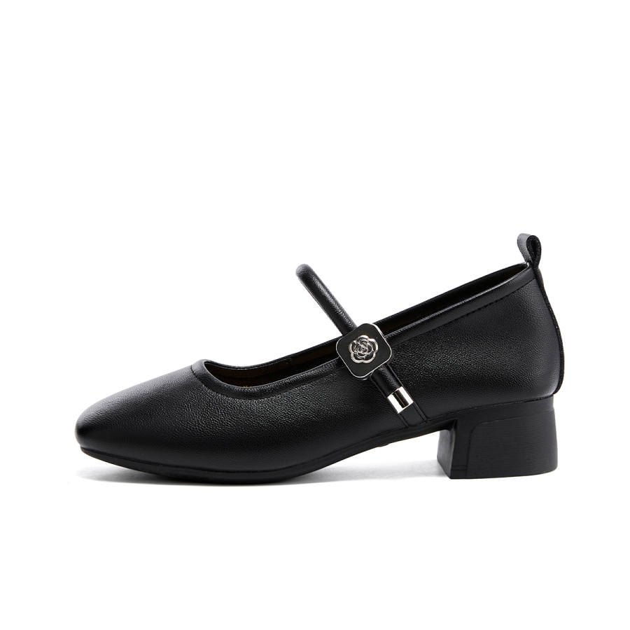 Hotwind Synthetic Leather Chunky Heel Mary Jane Shoes Women's