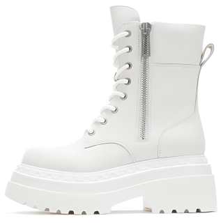 VITTORIO VENTURA Cow Leather 17cm Combat Boots 7.5cm Women's