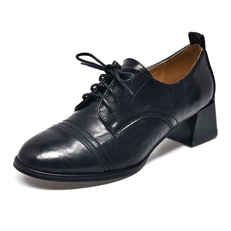 Devanro Devanro Top Grain Cow Leather Casual Shoes 5CM Women's