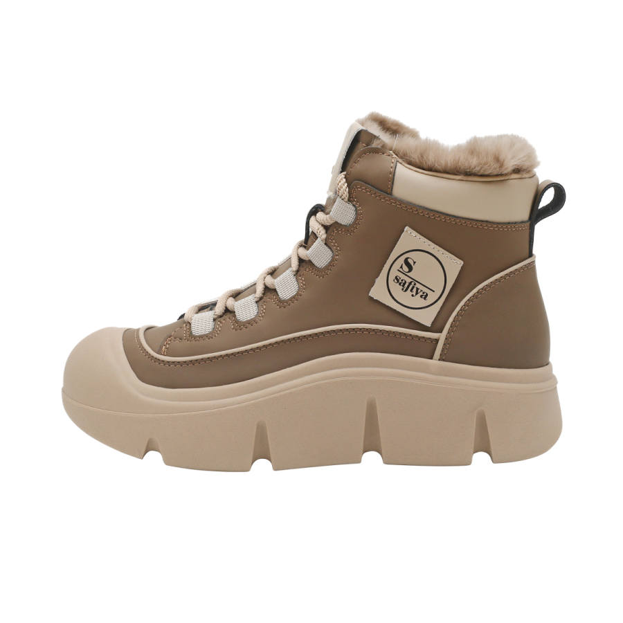 Safiya Cow Split Leather Short Snow Boots Women's
