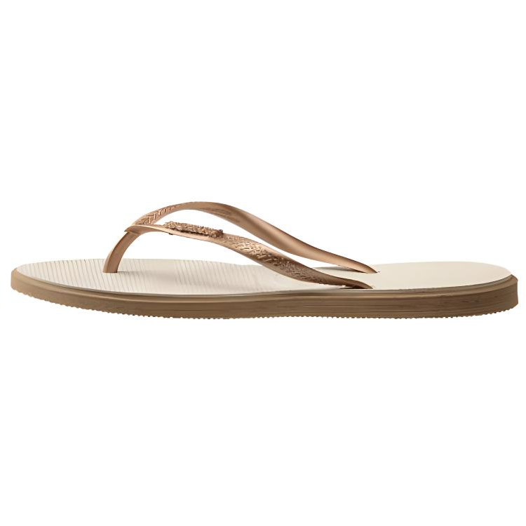 Havaianas Rubber Sole Slip Resistant Flip Flops Women's Rose Gold/Beige