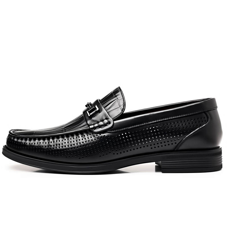 KACHILANG Top Grain Cow Leather Casual Shoes Men's Black