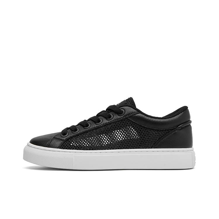 AOXIANG Top Grain Cow Leather Low top Skateboard Shoes Men's Black