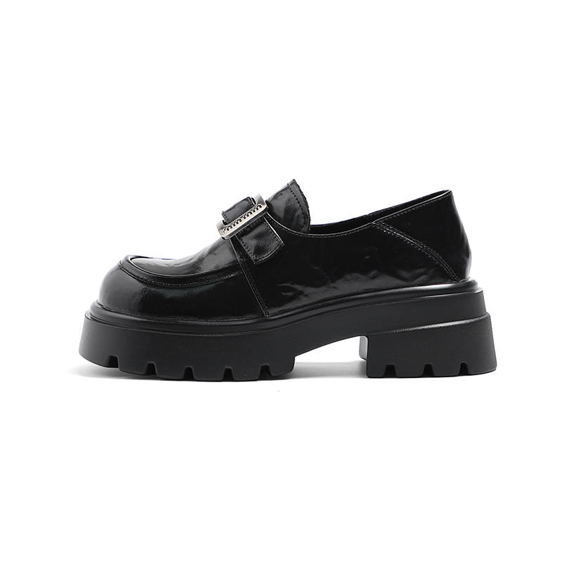MIS. DANNY Cow Split Leather Loafers 5.5cm Women's