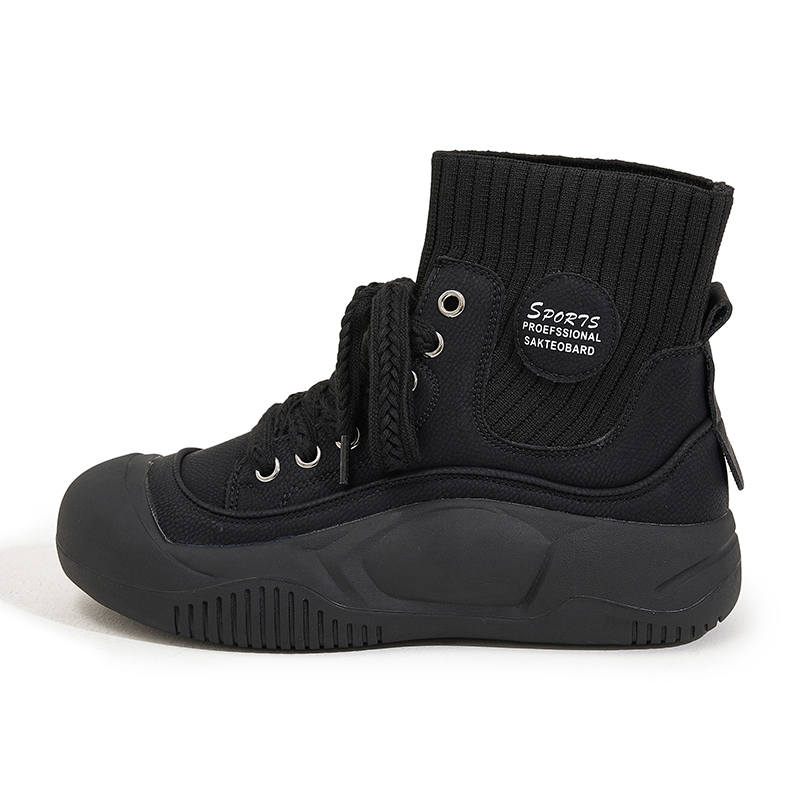 MILANLIANGE Microfiber Leather Abrasion Resistant Lightweight Height Increasing High top Casual Shoes Women's