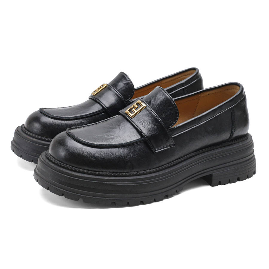 D:FUSE SCANDINAVIA D FUSE SCANDINAVIA Cow Split Leather Loafers Women's Black