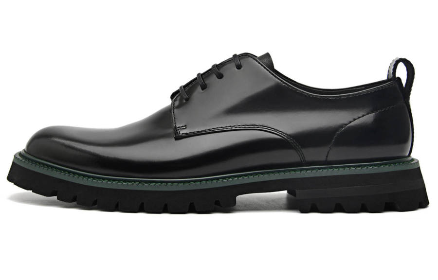 PEDRO Casual Leather Shoes Men's Low Top Black/Dark Umber
