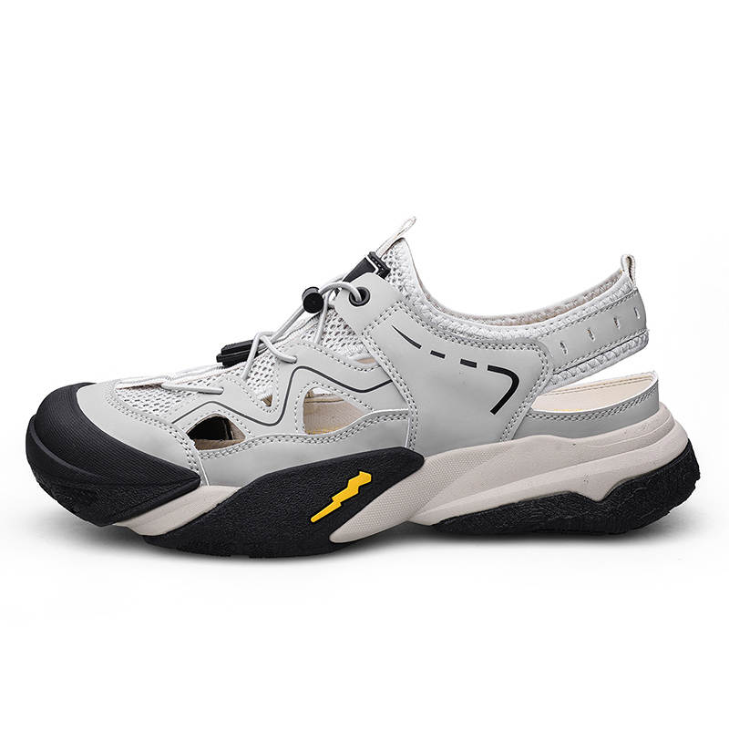 YINGLUNQISHI Top Grain Cow Leather Casual Shoes Men's Gray
