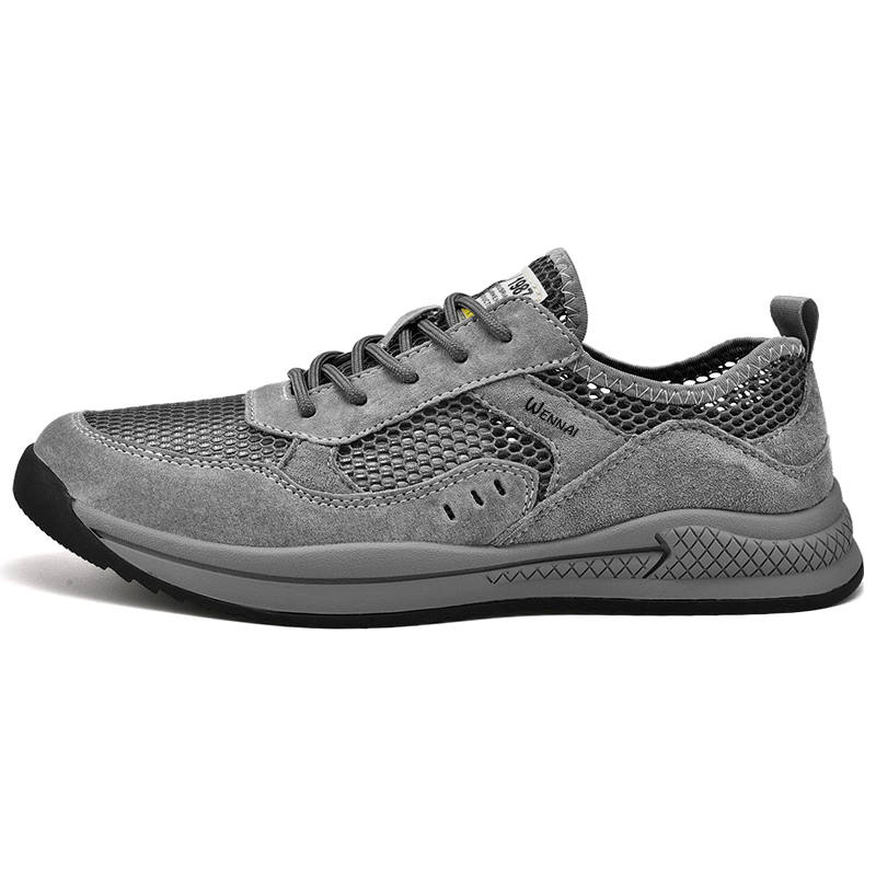 WENNAI Mesh Low top Casual Shoes Men's Gray