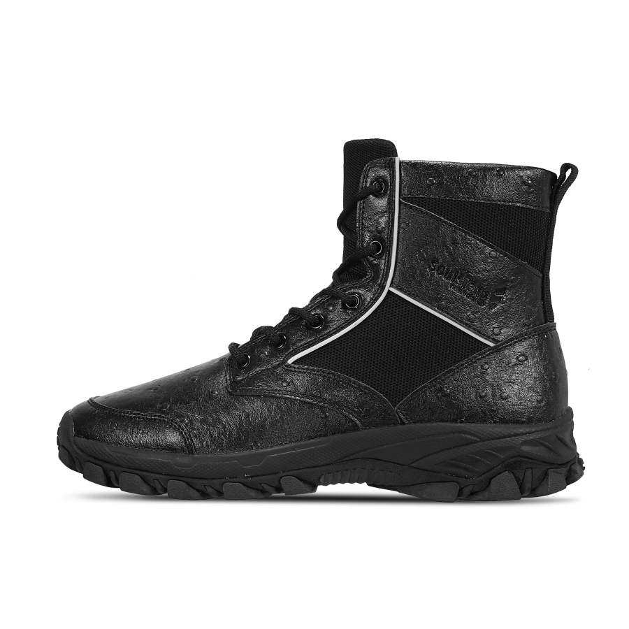 SOULSFENG Slip Resistant Crew Outdoor Boots Unisex Black
