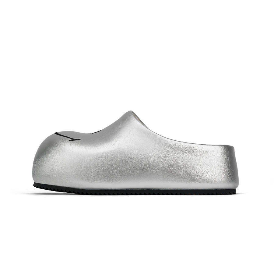 SMILEY SMILEY Closed Toe Slippers Women's Liquid Silver