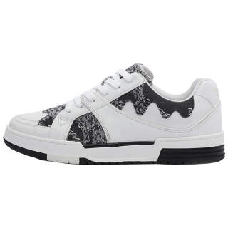 DAVID NAMAN Cow Leather Low top Skateboard Shoes Men's White