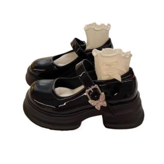 SHUXIAOBEI Microfiber Leather Classic Mary Jane Shoes Women's