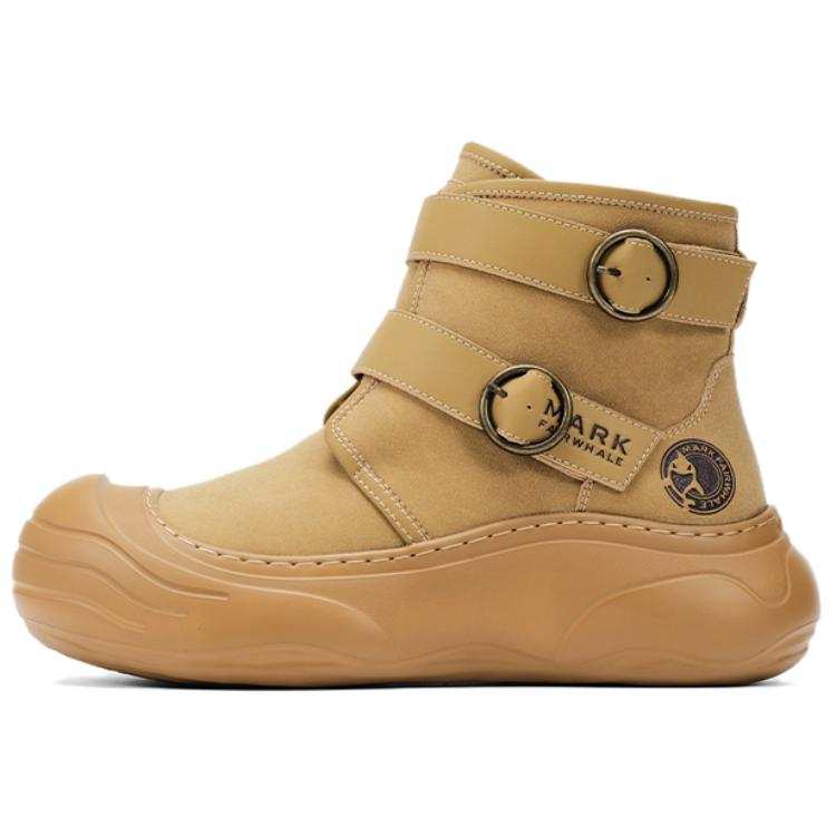 FAIRWHALE Cow Split Leather Short Snow Boots Men's