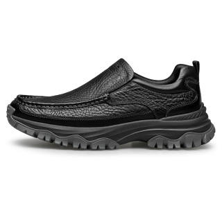 ZRO Top Grain Cow Leather Low top Casual Shoes Men's Black
