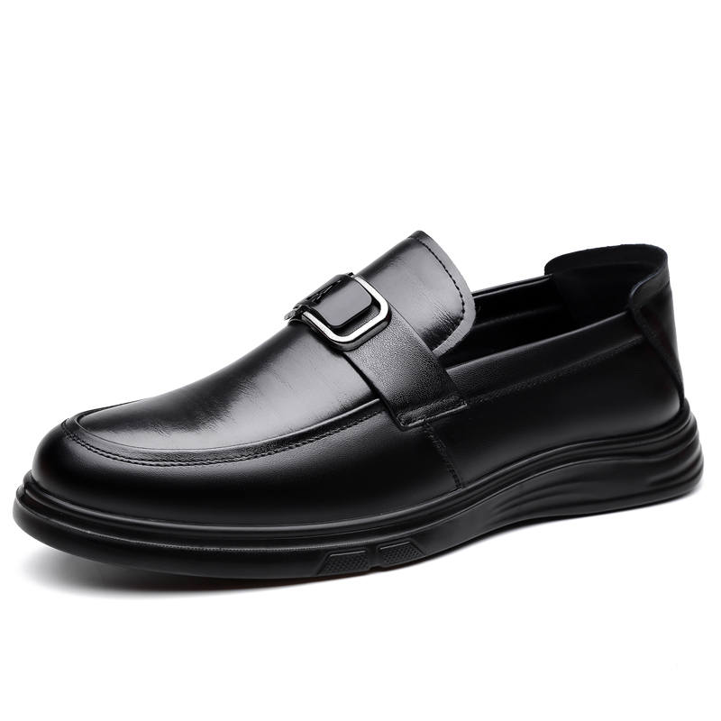 CITONGXIANSHENG Cow Split Leather Casual Shoes Men's Black