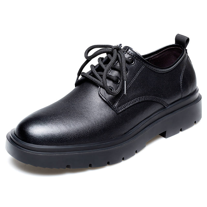 YILICHUANZHANG Cow Split Leather Casual Shoes Men's Black