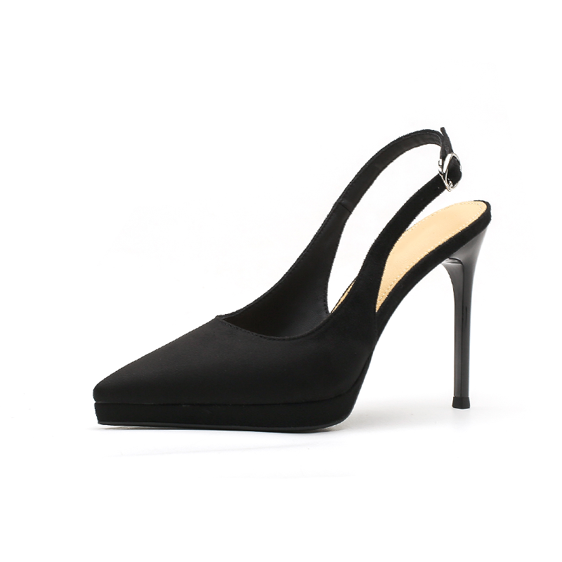 Zubumei Suede Slim Heel High Heels 11.5cm Women's