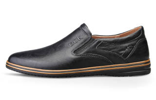 DCK Casual Leather Shoes Men's Low Top Black/Coffee