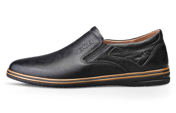 DCK DCK Casual Leather Shoes Men's Low Top Black/Coffee