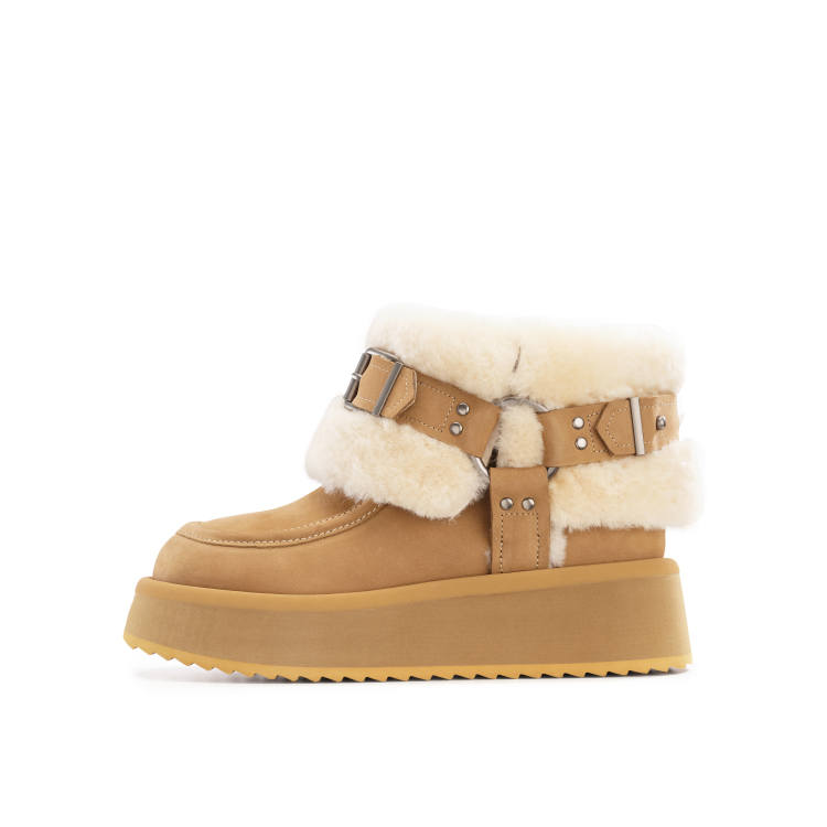 Lucia Tacci Cow Suede Fleece Lined Thermal Platform Short Snow Boots Women's