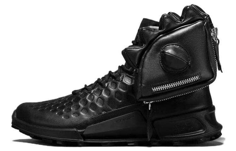 Ecco Ecco Cow Leather High top Casual Shoes Men's Black