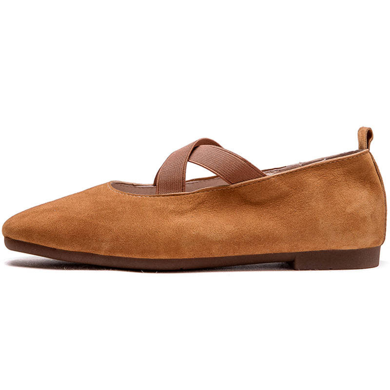 JIEZHOU Sheepskin Flat Mary Jane Shoes Women's
