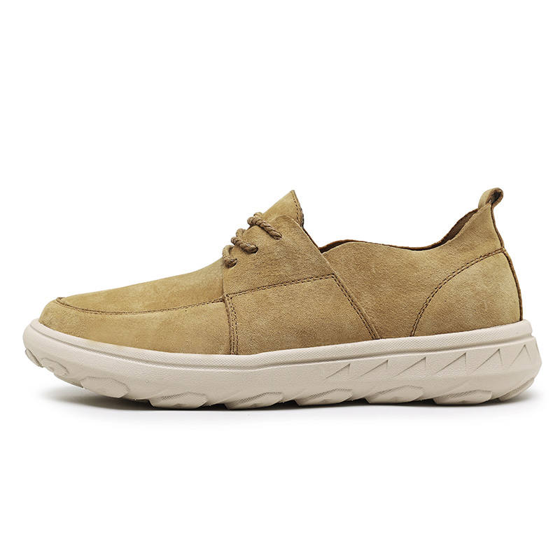 WENNAI Pigskin Casual Shoes Men's Yellow Brown